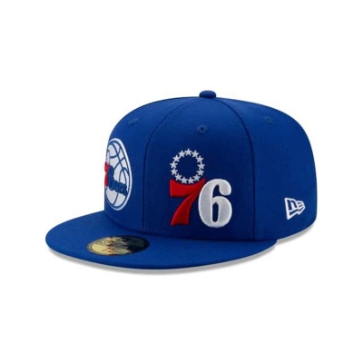 Philadelphia 76ers Gorra | New Era NBA Double Hit 59fifty Fitted Cap Mexico - Azules